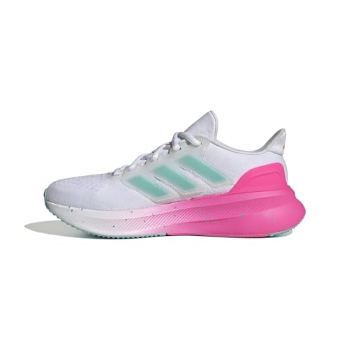 Adidas Unisex-Kids Ultrarun 5, White/Flash Aqua/Lucid Pink, 4