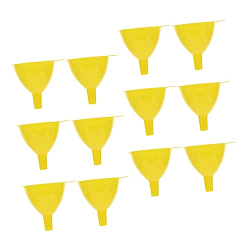 KICHOUSE 12pcs Plastic Funnel Small Funnel Liquid Funnel Small Kitchen Funnel for Bottle Science Funnel Bottle Dispenser Mini Funnels Small Bottles Lab Funnel Plastics Powder Funnel Yellow