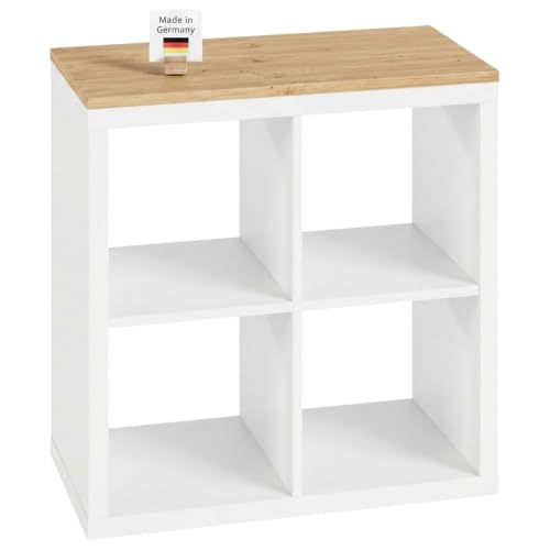 Clutter Cover Holzplatte für Kallax Regal 2er 3er oder 4er Deckplatte im Stil Artisan Eiche Holzbrett für Würfelragl (für Kallax 2er (765 x 392mm))