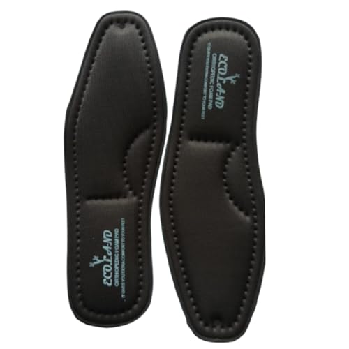Image of Memory Foam Shoe Insoles Comfortable Insoles Supports Heel & Arch Absorbs Foot Sweat & Moisture Ultra Soft Cushioned Lightweight Durable Washable Pads for Men FORMAL SHOES INSOLE Black (1 Pair) (BLACK, 9)