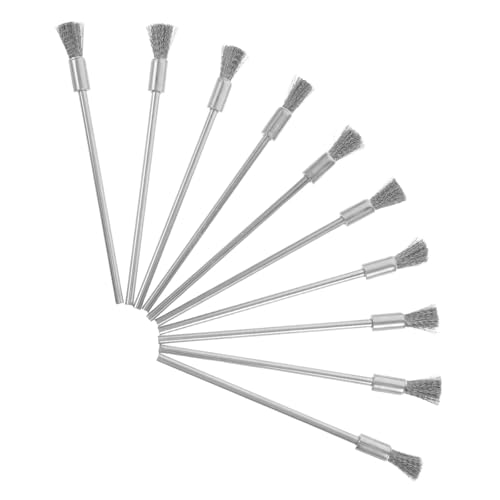 HOMOCONO Stainless Steel Wire Brushes for Industrial Cleaning with Extended Handle 10pcs Heavy Duty Wire Scrubbers Furniture and Vehicle Maintenance