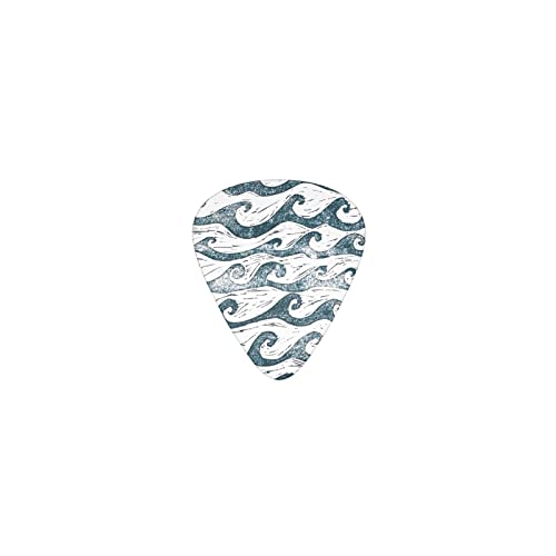 波 デザインギターピック guitar pick ティアドロップ型 エレキギター/アコースティックギター/クラシックギター/ベース等の練習に最適な12枚セット