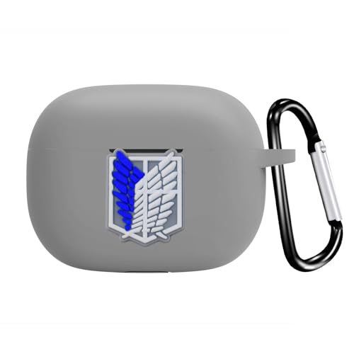 Image of New Silicone Case Compatible with Realme Buds T310 & Realme Buds N1, Soft Silicone 360 Full Protection Dust-Proof Shockproof Case Cover with Hook (Cover Only) (Attack on Titan)