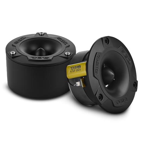DS18 NXL-T1/BK 3.8 Marine Water-Resistant Super Bullet Tweeters Pair 240W Peak 1 Aluminum Voice Coil IP36 Waterproof High 103dB Sensitivity Black