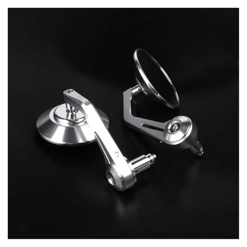 Rétroviseur embout guidon moto CNC argenté 22mm universel anti-reflet pour équilibrage précis - 6
