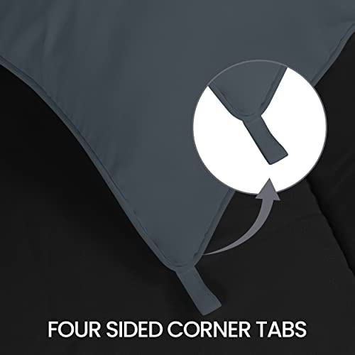 Image of Utopia Bedding Down Alternative Reversible Comforter 10.5 Tog Duvet Insert Microfiber Box Stitched 230 x 260 cm - (Super King, Black /Grey)