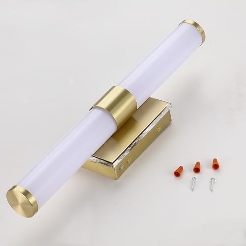 Image of 20 Inch LED Vanity Light Bar with Motion Sensor, Dual LED Source | 4 Lighting Modes (incl. Night Light) | 3000K Warm White, Dimmable, CRI 90+, 1040LM, ETL Listed (Brushed Gold)