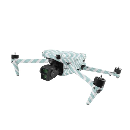 Image of MightySkins Carbon Fiber Skin Compatible with DJI Air 3 - Aqua Chevron | Protective, Durable Textured Carbon Fiber Finish | Easy to Apply