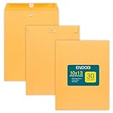 Clasp Envelopes – 10x13 Inch Brown Kraft Catalog Envelopes with Clasp Closure & Gummed Seal – 28lb Heavyweight Paper Envelopes for Home, Office, Business, Legal or School 30 Pack 10x13, Brown Kraft