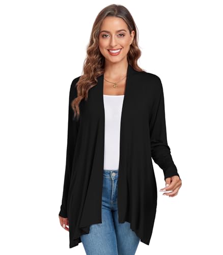 ADANIKI Women Lightweight Womens Cardigan with Pocket Long Sleeve Open Front Casual Loose Shrugs2