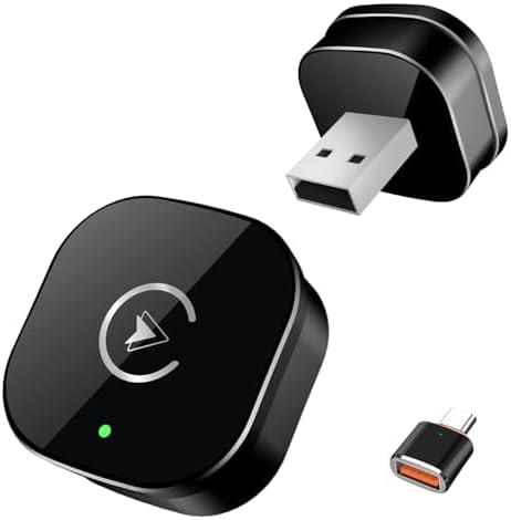 Product image of Wireless CarPlay Adapter for iPhone, Mini USB Design for Cars with Wired CarPlay, Fast Connection,5.8GHz WiFi,No Delay, Compatible with iOS 10+ & iPhone 6+, USB/Type C,Plug and Play (Black)
