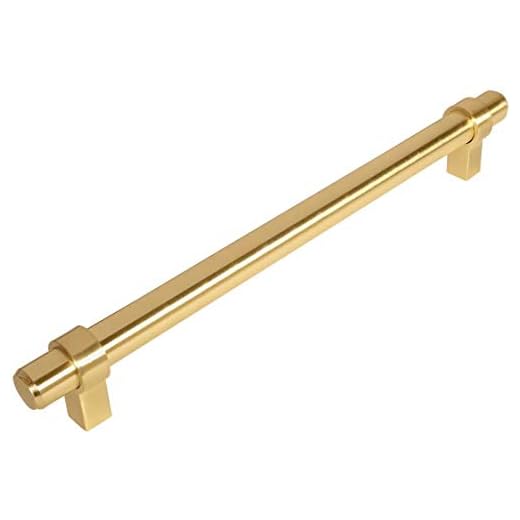 Cosmas 5 Pack 161-192BB Brushed Brass Cabinet Bar Handle Pull - 7-1/2" Inch (192mm) Hole Centers