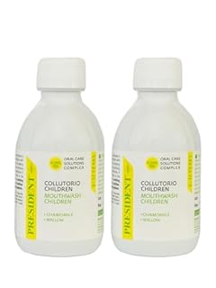 President KIT 2 COLLUTORIO CHILDREN per bambini da 6 a 12 anni. Antiplacca, anticarie, rinforza e protegge lo smalto dei denti. Senza alcool. 2X200ml