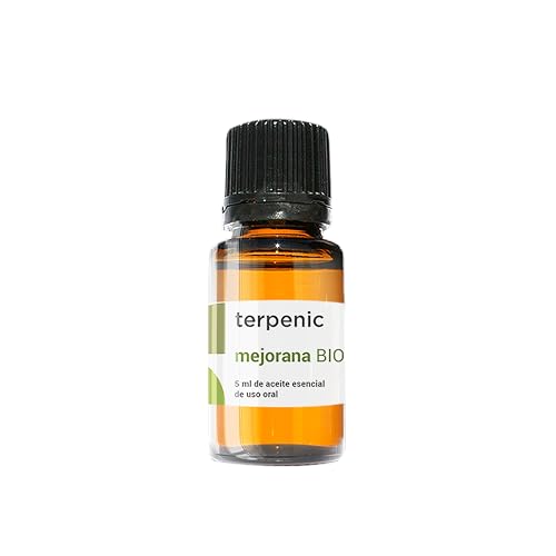 TERPENIC – Aceite Esencial de Mejorana (Origanum majorana) – 5 ml - BIO – Uso Oral – Aroma cálido y equilibrado de origen ecológico