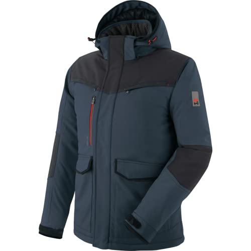 WÜRTH MODYF Winterjacke für Herren Softshelljacke Winter Stretch X in Blau – extra warme Jacke für die kalten Tage - wasserabweisend und winddicht - in der Größe XL