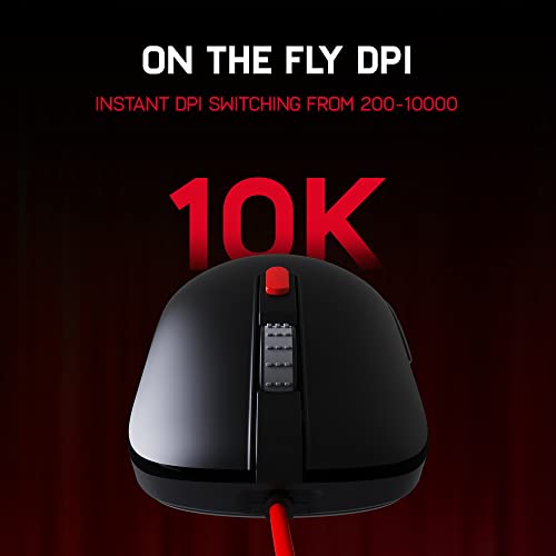 Image of Redgear X12 v2 Wired Gaming Mouse with RGB & Macro Customization, Upto 10k DPI, 6 programmable Buttons, 20 Million clicks, Pixart 3325 Sensor and Pure PTFE White Skates(Black)