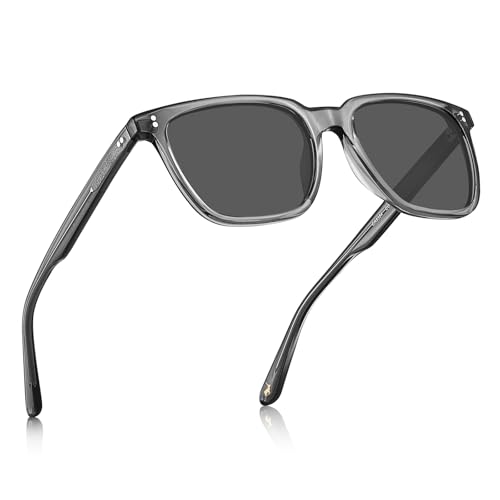 Image of CARFIA Acetate Polarized Sunglasses for Men UV400 Protection Classic Retro Square Shades Driving Glasses