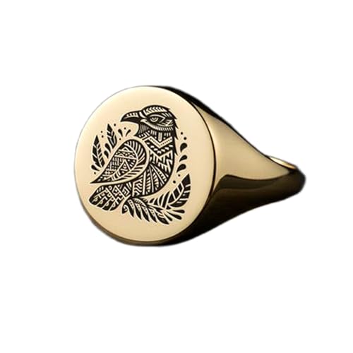 Bague couronne ronde chevalière vintage en argent sterling 925