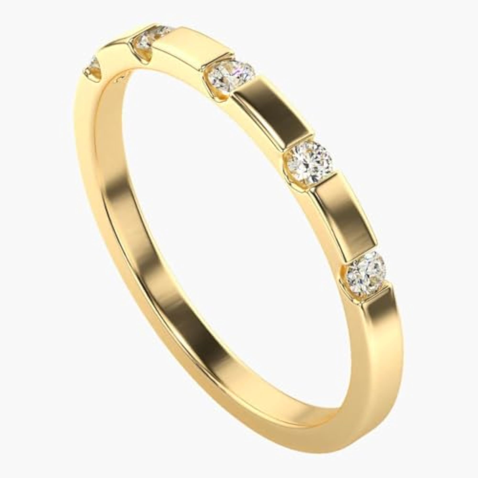 Women's Sterling Silver & Lab Grown Diamond 0.18cts Elegant Ring