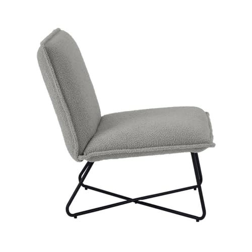 Sillón estilo moderno gris con estructura metálica miniatura 5