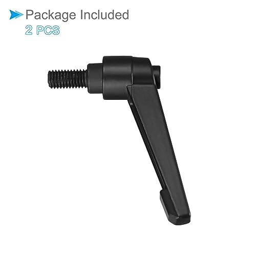 Image of Clamping Lever Handles, M8 x 15mm Male Thread, Adjustable Quick Release Locking Rotating Bolt Knobs Black - (Applications: for Lathe Machinery), 2-Pieces