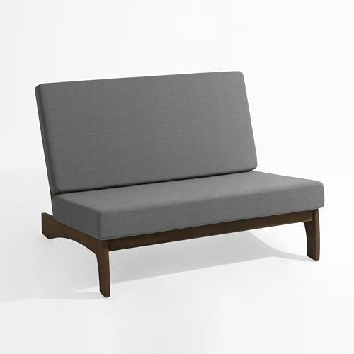 Image of Pia Ricoo 1-Piece Patio Furniture Set, Outdoor Loveseat with 4.5-Inch Thick Cushions, All-Weather Outdoor Sofa for Backyard, Deck, Lawn - Gray