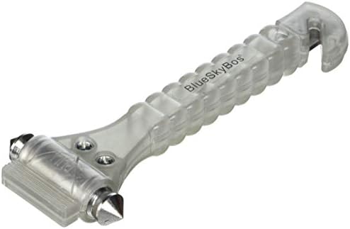 BlueSkyBos Value 2 Pack - Glow in The Dark Emergency Escape Tool Auto Car Window Glass Hammer Breaker and Seat Belt Cutter Escape 2-in-1 Tool (2-in-1 Twin Glow, Light Gray)