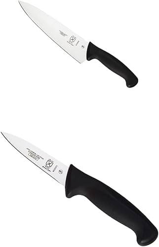 Mercer Culinary Millennia Black Handle - Cuchillo de chef de 8 pulgadas y cuchillo de pelar de 3.5 pulgadas