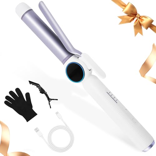 9000mAh Cordless USB Curling Iron 28mm, 400°F, 80min, Travel