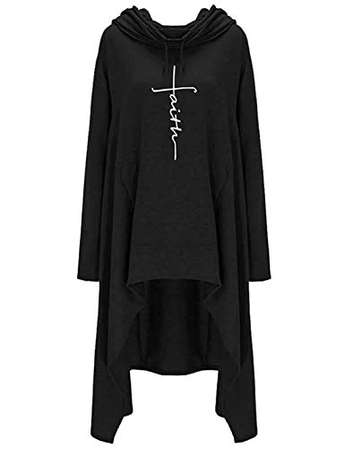 レディース パーカー トレーナー"Faith"プリント 長袖 無地