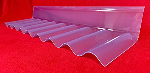 Generisch PVC Sinus Wellplatte 76/18 Wandanschluss transparent, glasklar - Wandbauplatte - PROFI QUALITÄT - 670 mm Breite