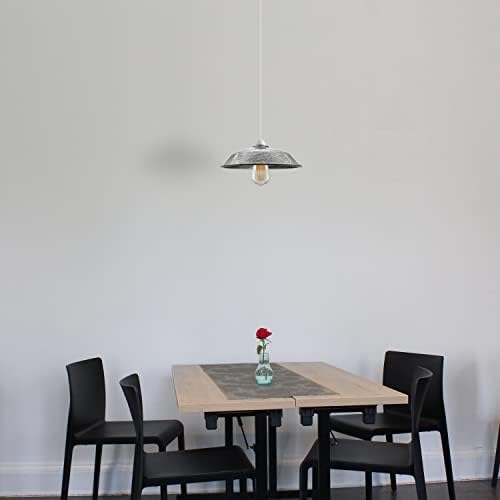 Acabado superior pantalla de lámpara LEDSone plata cepillada estilo retro 26 cm vintage 8