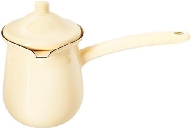 Enameled milk pan Enameled pots and pans Multi-purpose enameled milk pan Non-stick surface Easy to clean Multi-purpose enameled pan For boiling cooking Heating soups Milk sauces For home use(Yellow 70