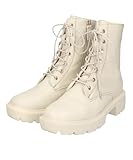 [オリエンタルトラフィック] ファッションブーツ ショートブーツ レースアップ サイドファスナー 厚底 スタイルアップ シンプル WHITE