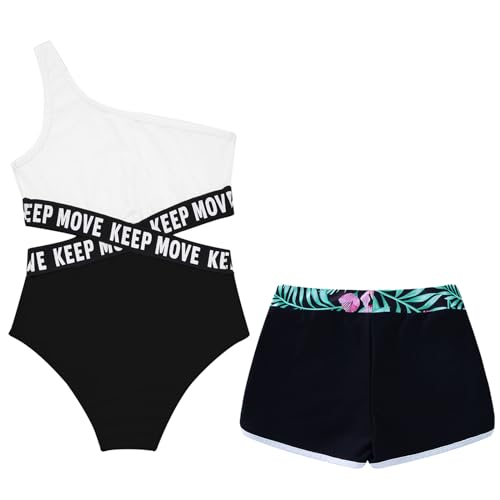 Moily Kids Girls Floral 2 Piece Tankini Swimsuit Set Crisscross Cutouts Waist Rashguard Swimwear with Shorts2