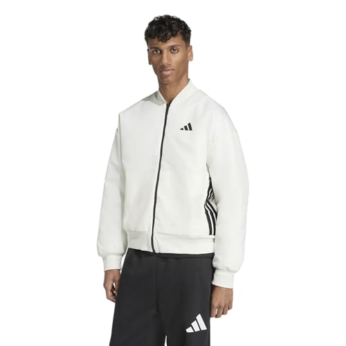 adidas Men's Stadium 3-Stripes Waxed Woven Bomber