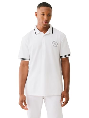 True Religion Men's SS Buddha Patch Polo | Short Sleeve Polo Shirt with Buddha Logo3