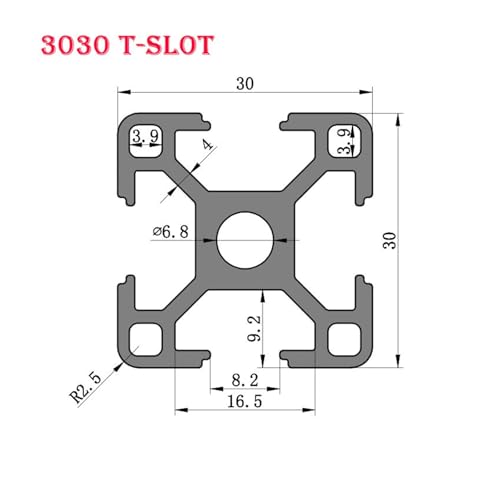 Perfil de aluminio para impresora 3D y guías de CNC 3030T 2