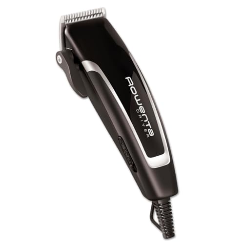 Rowenta TN1603 Driver, Tagliacapelli, Lame in acciaio Inox, Potenza non Stop, Lame progettate per durare 15 anni, 4 pettini fissi, 15 impostazioni da 1 a 12 mm, Nero