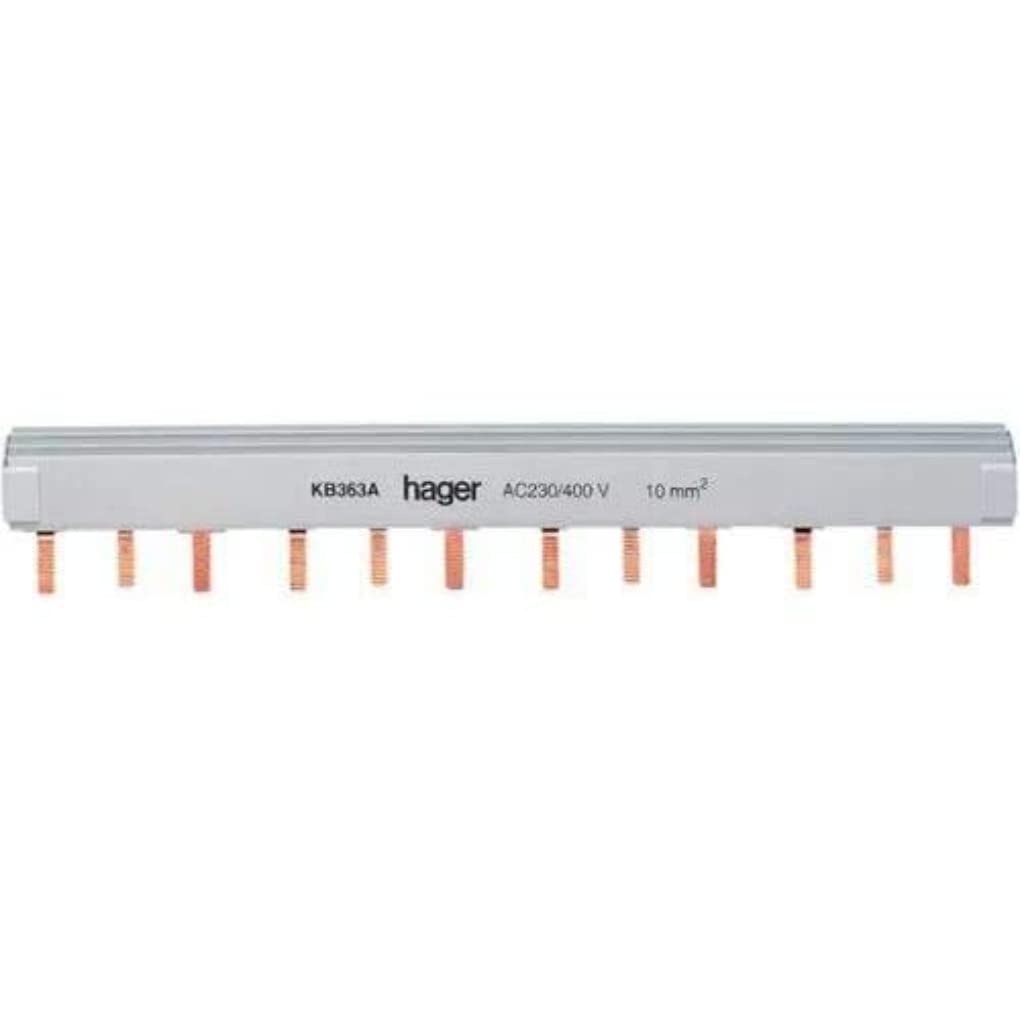 Peigne triphasé 3P 10mm2 63A languette barrette de pontage disjoncteur 12 modules