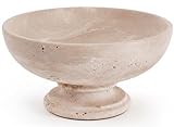 SPESHSTONES Obstschale aus Marmor 25,4 cm – handgefertigte dekorative Servierschale aus Travertin für Küche, Esszimmer oder Couchtisch, ideal für Obst und Snacks (Travertine Earthy Shade)