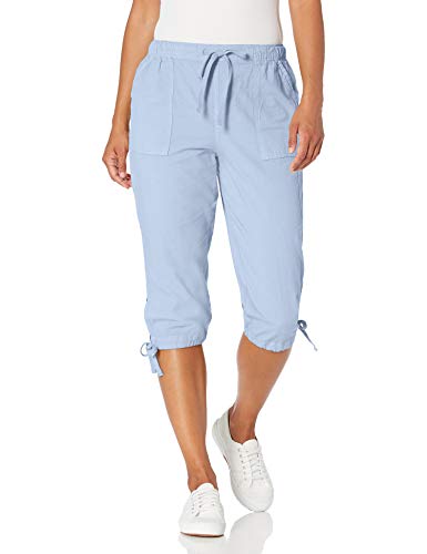 Erika Women's Misses Carcie High Rise Pull On Cargo Pocket Capri, Bliss Blue, Medium