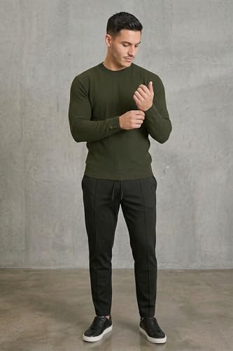 Image of Men's Polyester T-Shirt with Round Neck Long Sleeves Solid Pattern Regular Fit and Standard Length | Mans T Shirts for Casual