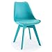 QTQHOME Einfarbige Kunststoff-essstühle,Kreative Minimalistische Stil Freizeit Side Chair Mit Rückenlehne,Einfache Montage Armlos Barhocker Stühle-Blau 42x41x82cm(17x16x32inch)