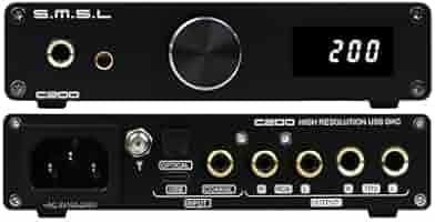 S.M.S.L C200 ES9038Q2M ヘッドホンアンプ 美品！ SMSL C200 USB DAC ES9038Q2M Headphone Amp OPA1612A*4 TRS