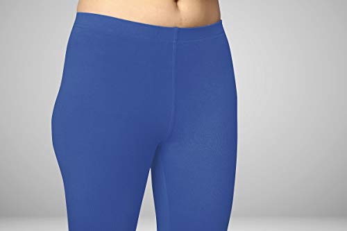 Image of Women's Cotton Skinny Leggings with Ankle Length Solid Pattern Mid Rise and Elastic Closure | Cotton Skinny Leggings for Womens