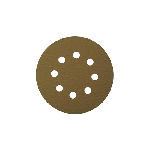 Image of Taparia Velcro Sanding Disc (5 inch / 125mm, 180 Grit, 8-Hole, Pack of 10)-Durable Abrasive Sheet, Fast Change Velcro Backing-For Wood, Metal Surface Finishing-Carpentry, Automotive, Construction