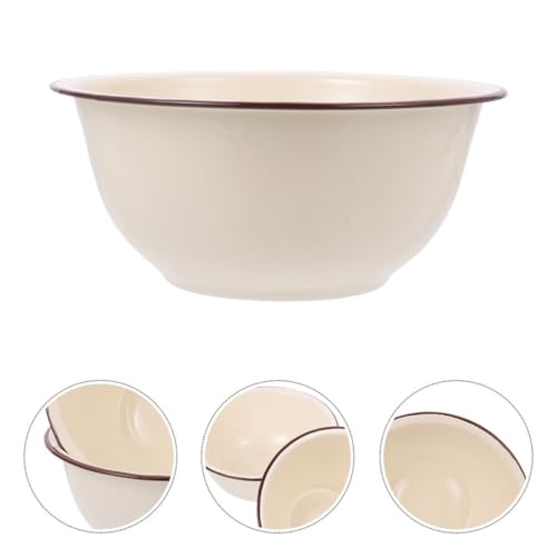 Tazón esmaltado beige 24 cm vintage para cocina miniatura 7