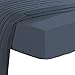 Produktbild Pizuna 800 Fadenzahl Baumwolle spannbettlaken 90x200-100x200 cm Dunkelblau, 100% Langstapelige Spannbetttuch, Weiche Mako Satin-Webart passt bis zu 40cm Matratzenhöhe (100% Baumwolle bettlaken)