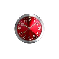 HhBdy Mini Uhr Auto Uhr Armaturenbrett, Autouhr Luftauslassclip Car Clock Leuchtend, Wanduhr Klein Auto für Autoinnendekoration für Armaturenbrett und Lüftungsdüsen Wohnaccessoires (Rot)